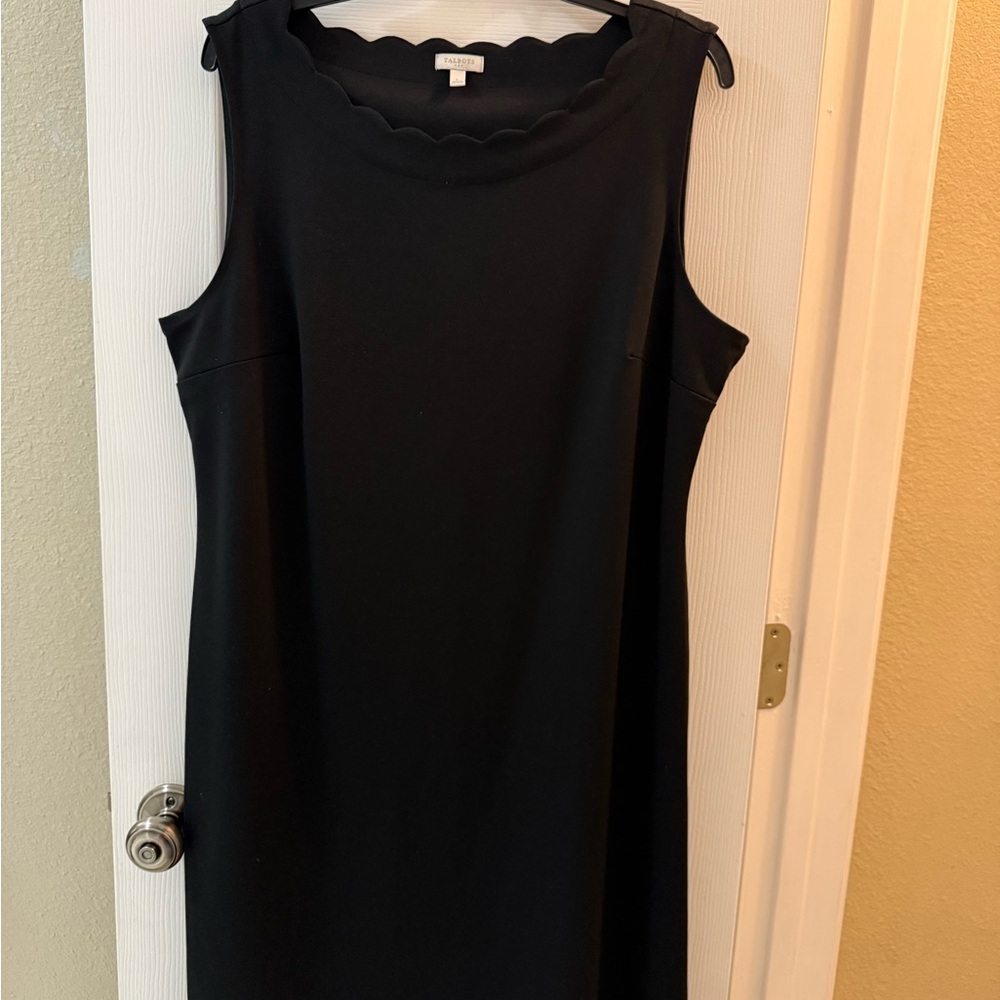 Talbots Black Scalloped Dress